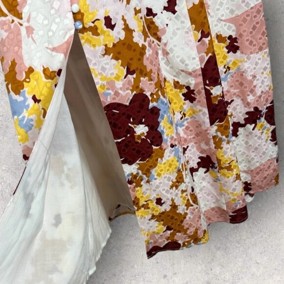 Sezane 100% Silk Sollie Maxi Dress Floral Watercolour Size 36 French US 4 Boho - Picture 11 of 15